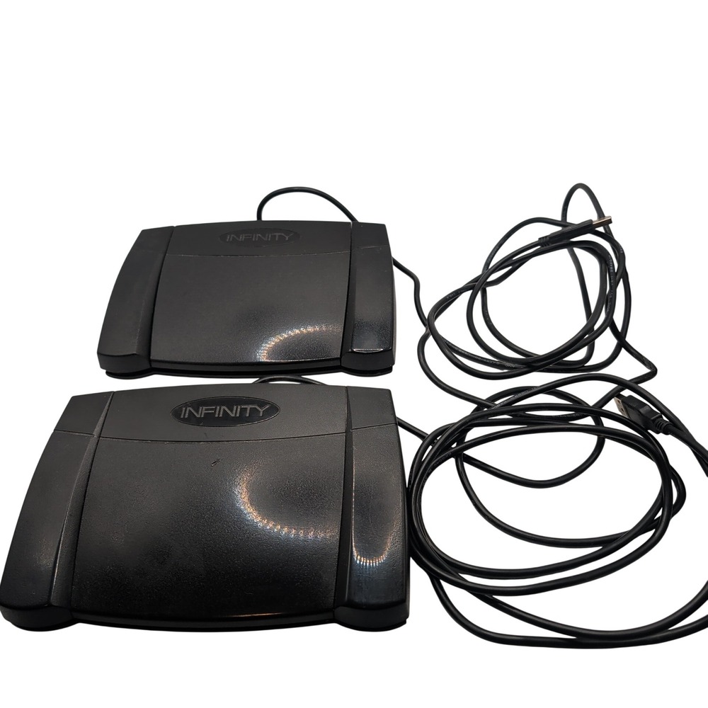 Infinity USB Foot Pedal 2 Pack Black IN-USB-2 Transcription Dictation Control